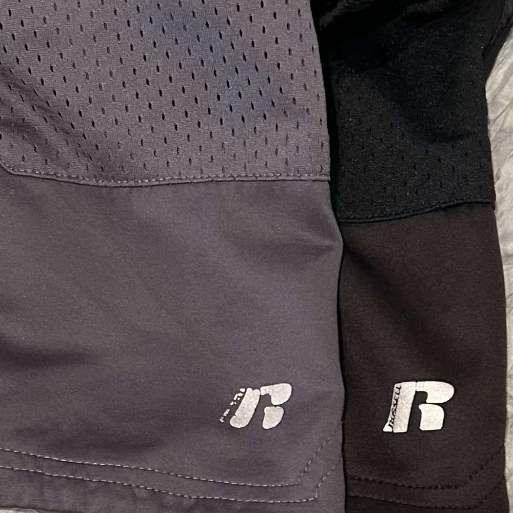 Russell Youth Boys Athletic Activewear Shorts Set Sz L 10/12 Black Gray Pockets - Picture 10 of 15